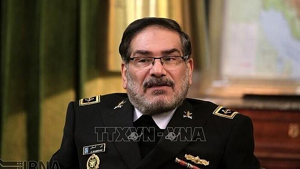 Thư ký Hội đồng An ninh quốc gia tối cao Iran Ali Shamkhani tại Tehran. Ảnh: IRNA/TTXVN