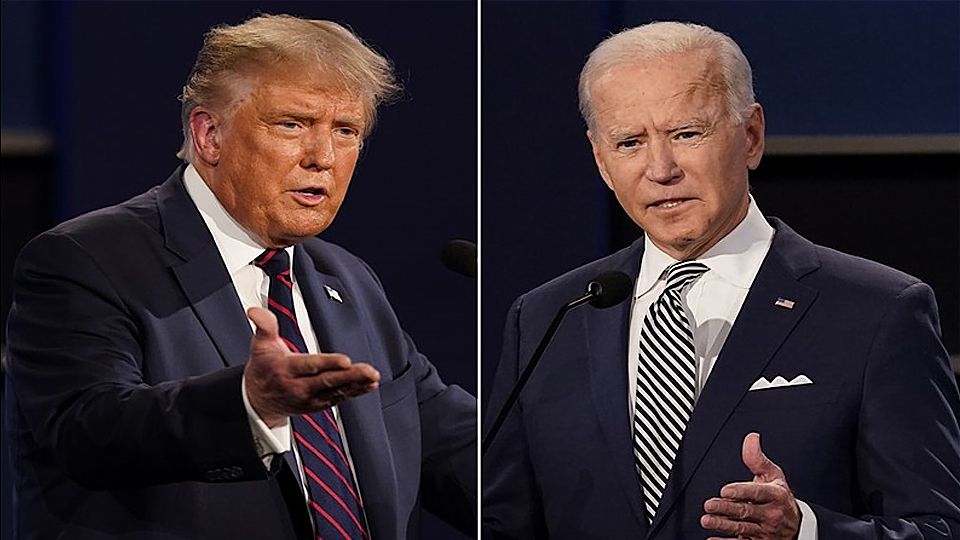 Tổng thống Donald Trump và cựu Phó Tổng thống Joe Biden. (Ảnh: AP)