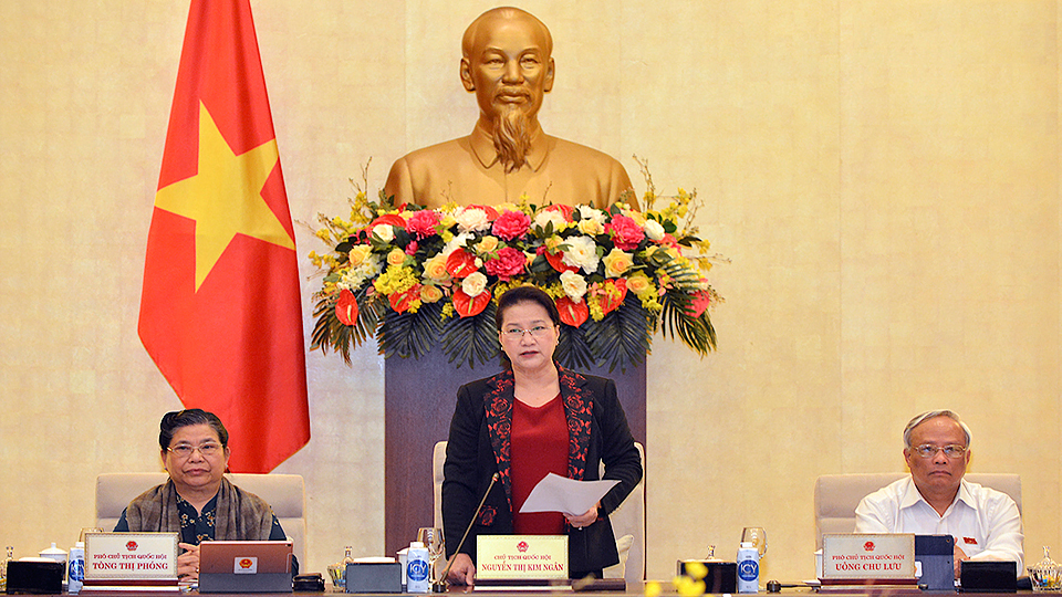 Chủ tịch Quốc hội Nguyễn Thị Kim Ngân phát biểu khai mạc Phiên họp. Ảnh: quochoi.vn