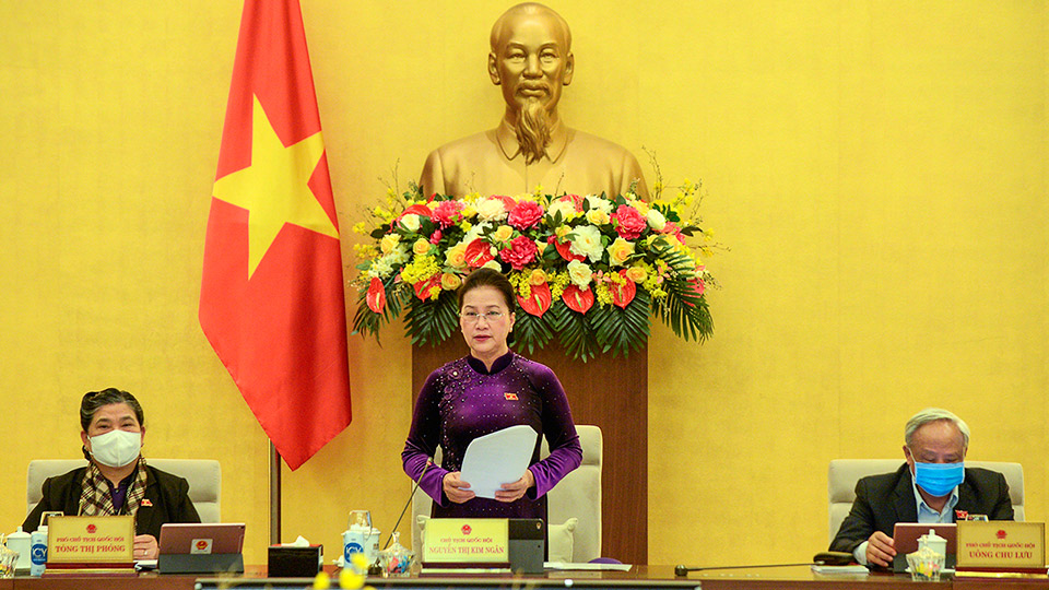 Chủ tịch Quốc hội Nguyễn Thị Kim Ngân phát biểu khai mạc Phiên họp.  Ảnh: quochoi.vn