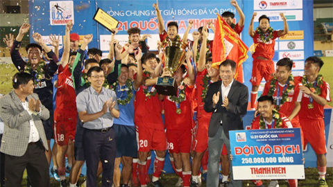 Đội Viettel lần đầu tiên vô địch U21 quốc gia.