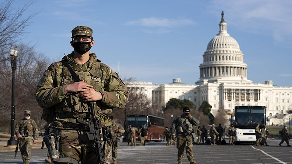 Mỹ tăng cường an ninh tại Đồi Capitol sau vụ bạo loạn ngày 6-1 vừa qua. (Ảnh: AP)