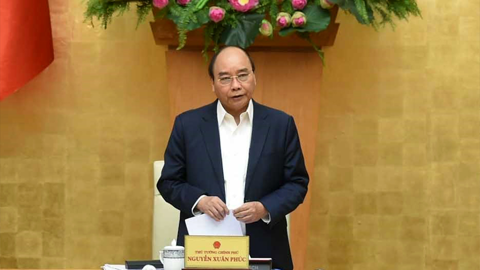 Thủ tướng Nguyễn Xuân Phúc phát biểu kết luận hội nghị.  Ảnh: Thống Nhất - TTXVN