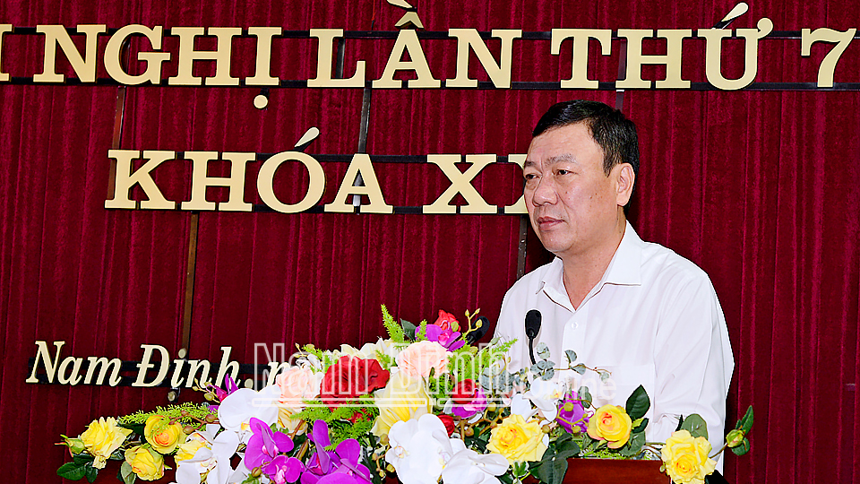 Đồng chí Bí thư Tỉnh ủy Đoàn Hồng Phong phát biểu kết luận hội nghị.