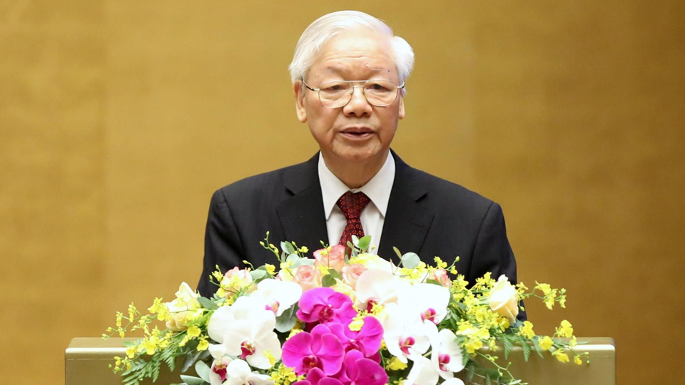 Tổng Bí thư Nguyễn Phú Trọng phát biểu tại Hội nghị toàn quốc sơ kết 5 năm thực hiện Chỉ thị số 05 của Bộ Chính trị về 