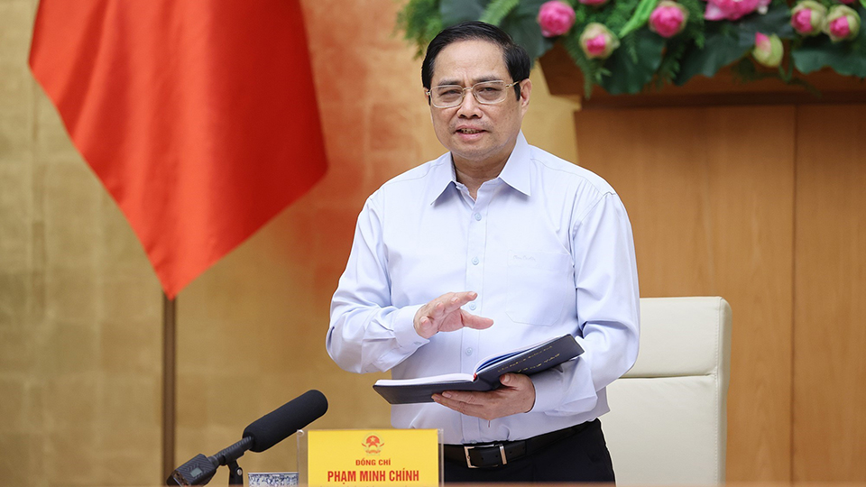Thủ tướng Phạm Minh Chính chủ trì phiên họp.  Ảnh: Dương Giang - TTXVN