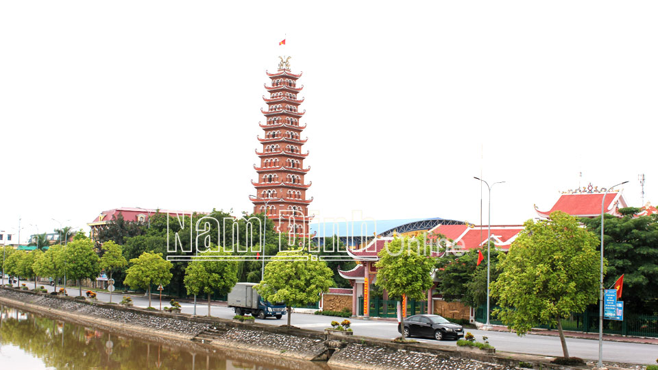 Một góc thị trấn Yên Định hôm nay.