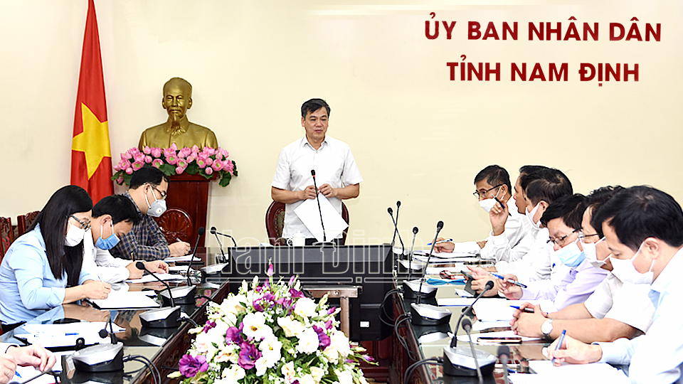 Đồng chí Trần Lê Đoài, TUV, Phó Chủ tịch UBND tỉnh, Phó Trưởng Ban chỉ đạo phát biểu chỉ đạo tại hội nghị.