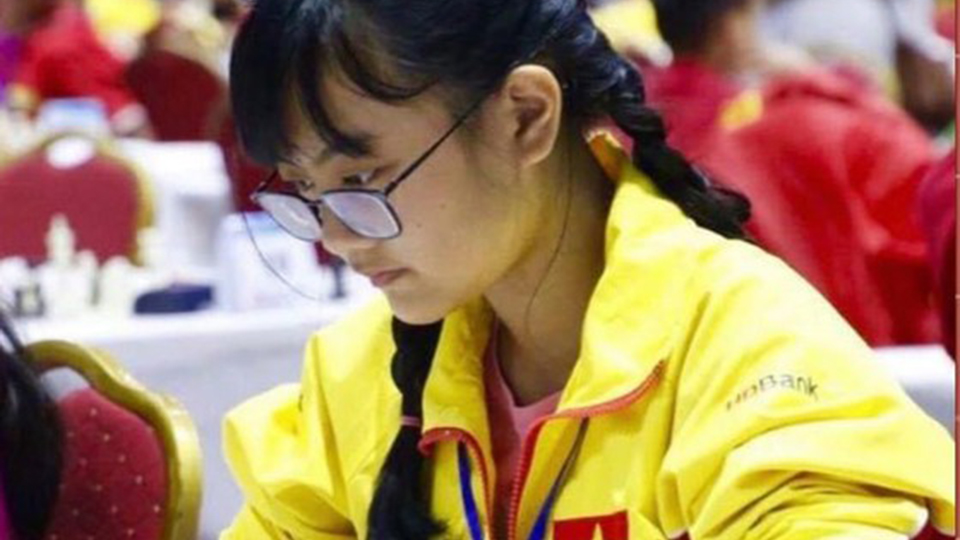 Kỳ thủ Nguyễn Linh Đan giành HCV nhóm tuổi U14 cờ vua trẻ châu Á 2021.
