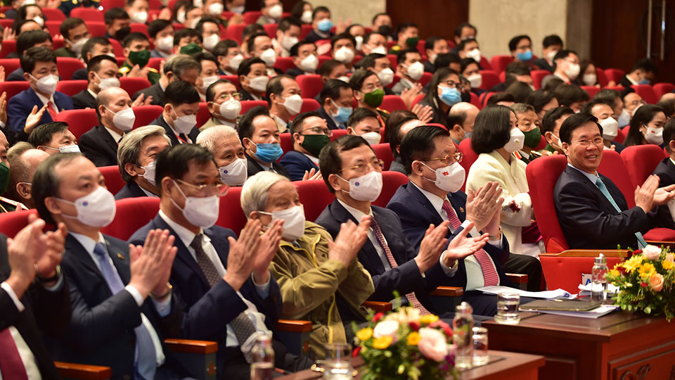 Các đại biểu tham dự Đại hội Đại biểu toàn quốc lần thứ XI Hội Nhà báo Việt Nam. (Ảnh: THÀNH ĐẠT)