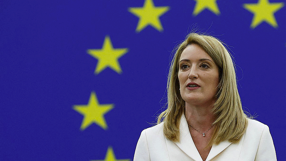 Bà Roberta Metsola trở thành nữ Chủ tịch thứ 3 của Nghị viện châu Âu. (Ảnh: REUTERS)