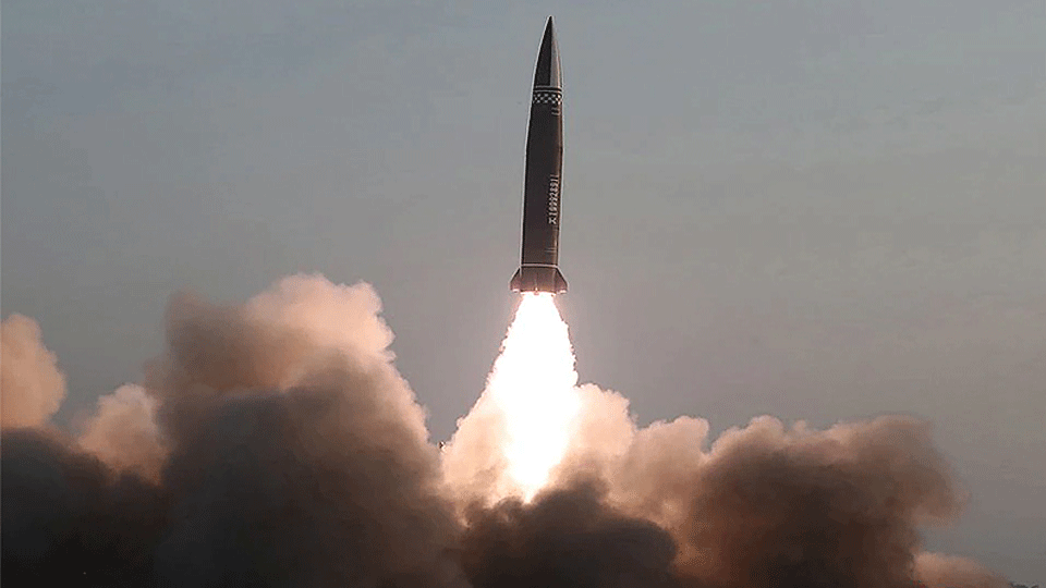 Một vụ phóng thử tên lửa của Triều Tiên trong năm 2021. (Ảnh: KCNA)