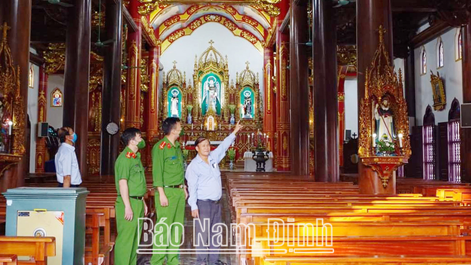 Phối hợp đảm bảo an ninh trật tự tại cơ sở tôn giáo ở huyện Xuân Trường.