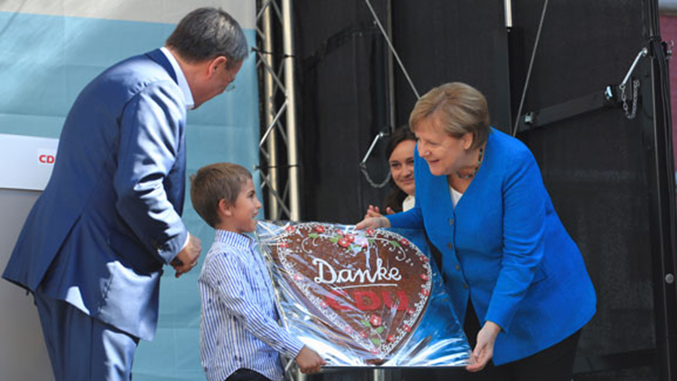 Bà Angela Merkel tại một sự kiện của Đảng Dân chủ Cơ đốc giáo cuối tháng 9-2021. Ảnh: REUTERS