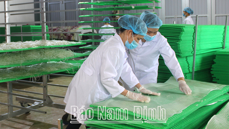 Sản phẩm bánh đa của Hợp tác xã sản xuất, kinh doanh dịch vụ nông nghiệp Xuân Tiến (Xuân Trường) được chào bán hiệu quả trên các sàn giao dịch thương mại điện tử.