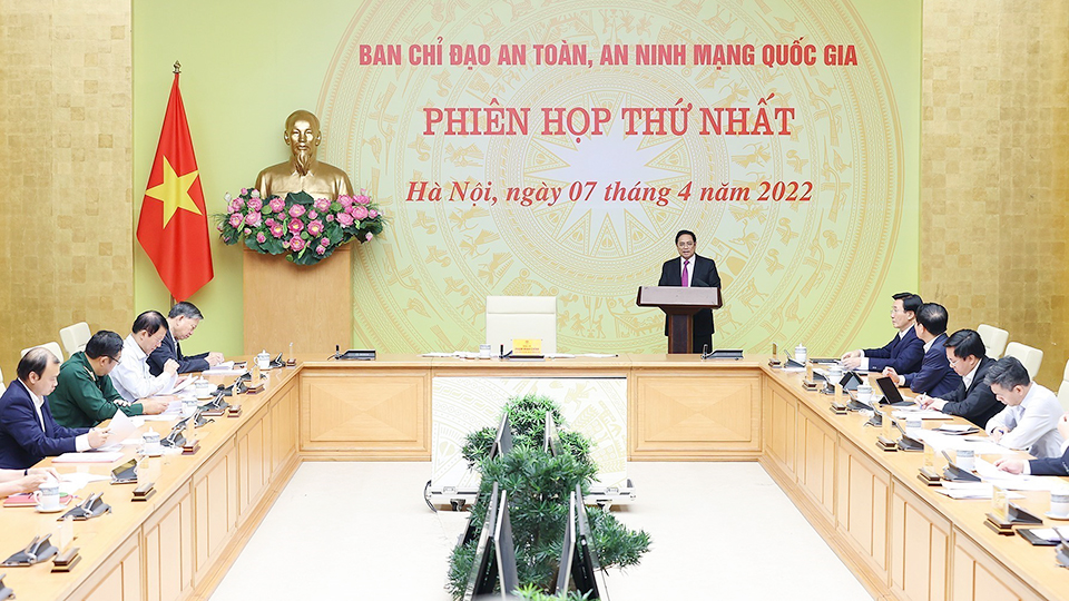 Thủ tướng Chính phủ Phạm Minh Chính chỉ đạo tại phiên họp.  Ảnh: Dương Giang - TTXVN