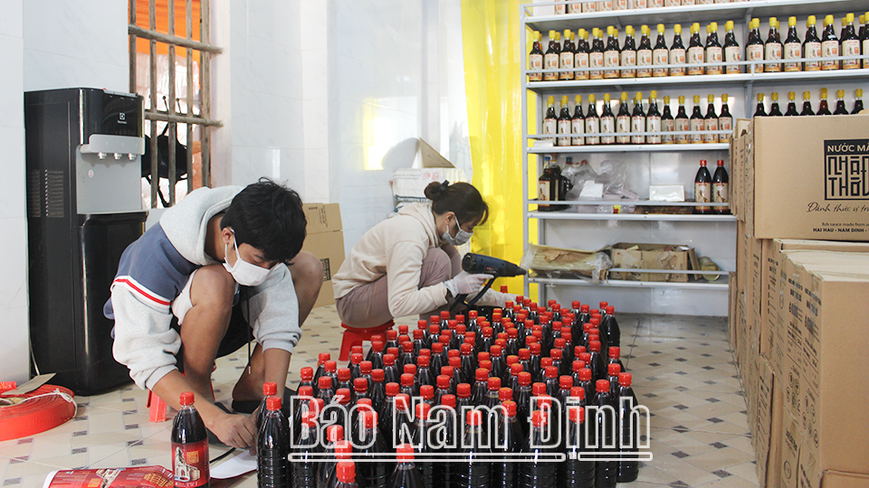 Hợp tác xã nông nghiệp và thủy sản Hải Hậu, xã Hải Lý (Hải Hậu) tạo việc làm cho nhiều lao động nông thôn.