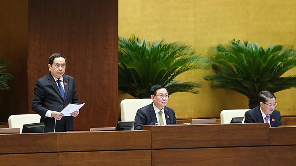 Phó Chủ tịch Thường trực Quốc hội Trần Thanh Mẫn điều hành nội dung làm việc của Quốc hội chiều 15-6.  Ảnh: Doãn Tấn - TTXVN