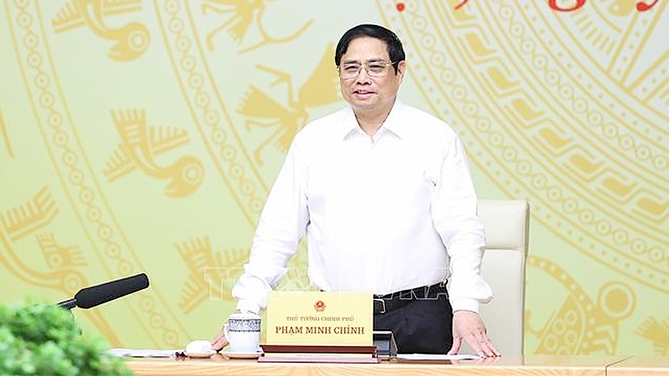 Thủ tướng Phạm Minh Chính phát biểu chỉ đạo. Ảnh:TTXVN. 