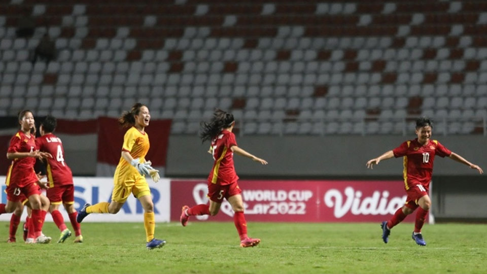 Đội tuyển U18 nữ Việt Nam ngược dòng xuất sắc trước chủ nhà Indonesia. Ảnh: AFF