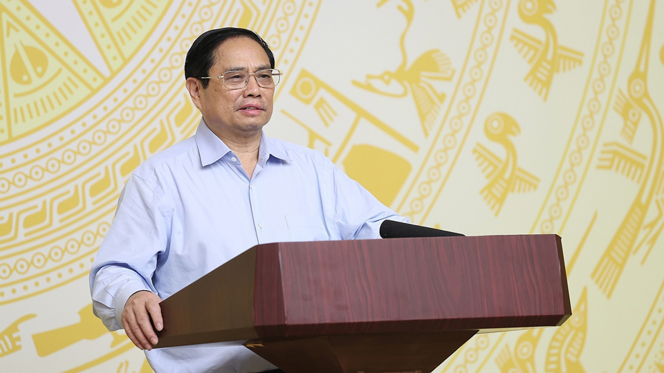 Thủ tướng Chính phủ Phạm Minh Chính phát biểu khai mạc phiên họp.  Ảnh: Dương Giang - TTXVN