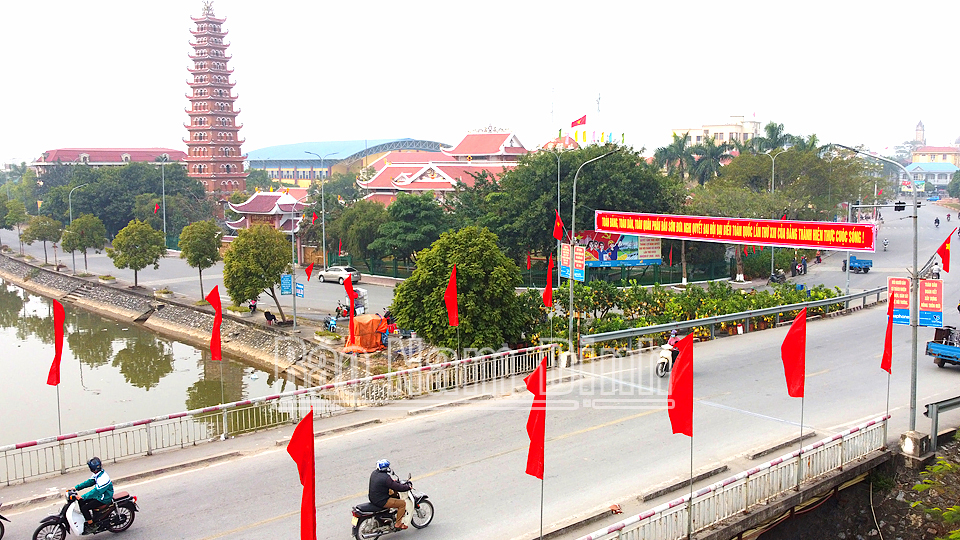 Một góc Thị trấn Yên Định (Hải Hậu). Ảnh: Hoàng Tuấn
