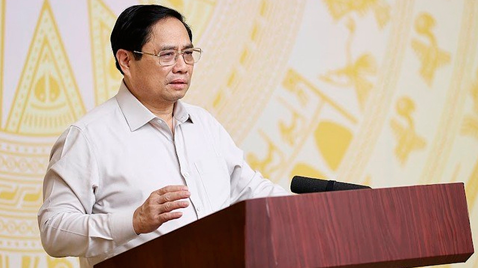 Thủ tướng Phạm Minh Chính chủ trì hội nghị chuyên đề về đẩy mạnh cải cách thủ tục hành chính. Ảnh: Nhật Bắc