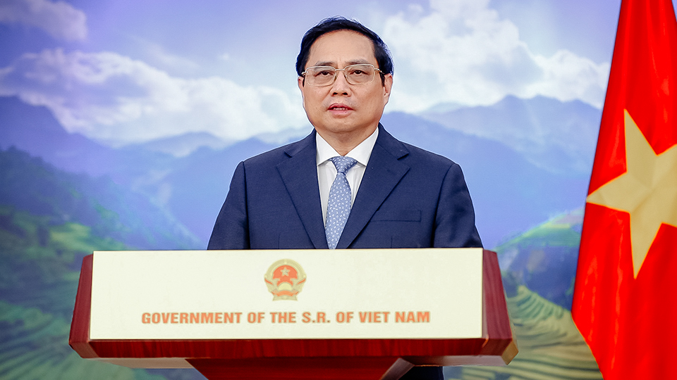 Thủ tướng Chính phủ Phạm Minh Chính phát biểu ghi hình tại Hội nghị Thượng đỉnh Sinh học Thế giới.

Ảnh: Dương Giang - TTXVN