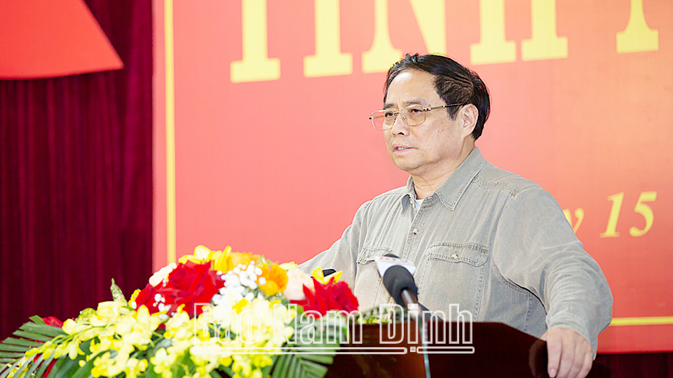 Thủ tướng Chính phủ Phạm Minh Chính phát biểu chỉ đạo tại buổi làm việc.