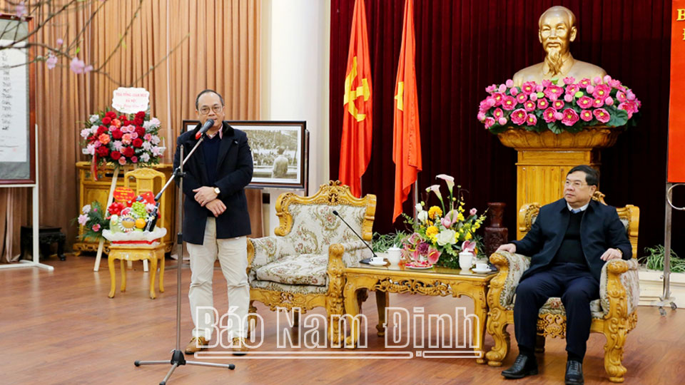 Đồng chí Lê Văn Hoan, Bí thư Đảng ủy, Chủ tịch Hội đồng quản trị Ngân hàng Phát triển Việt Nam phát biểu chúc Tết Tỉnh ủy nhân dịp Tết Nguyên đán Giáp Thìn 2024.