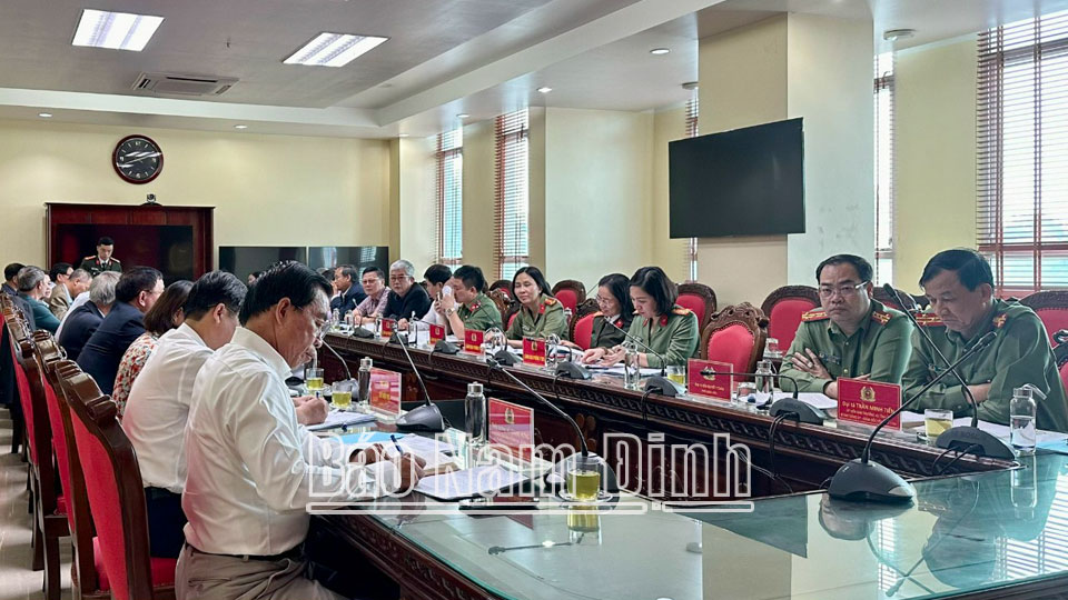 Quang cảnh hội nghị Ban Vận động thành lập Hội Cựu Công an nhân dân tỉnh Nam Định.
Ảnh: Công an tỉnh cung cấp