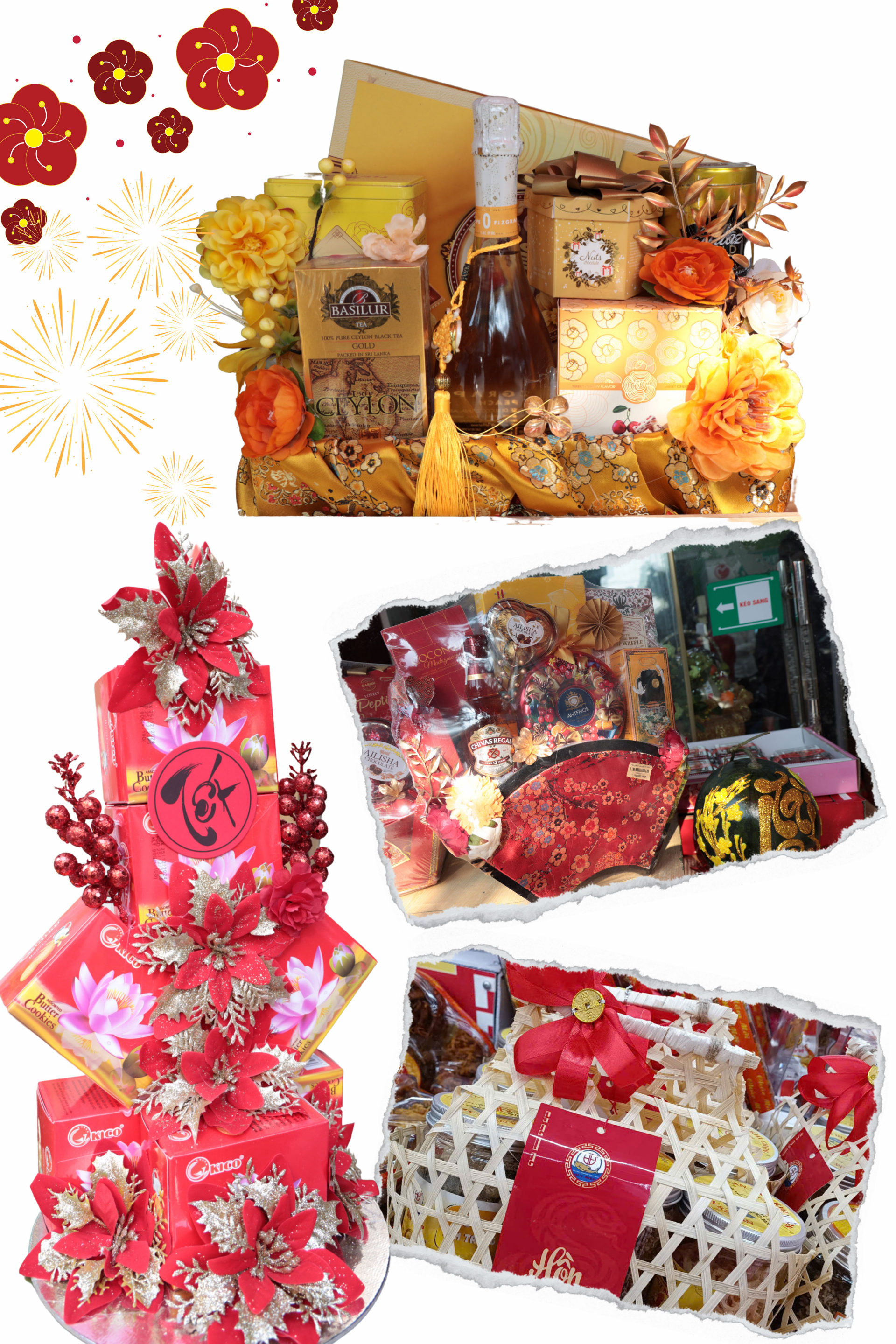 Đa dạng các mẫu mà giỏ quả tặng.