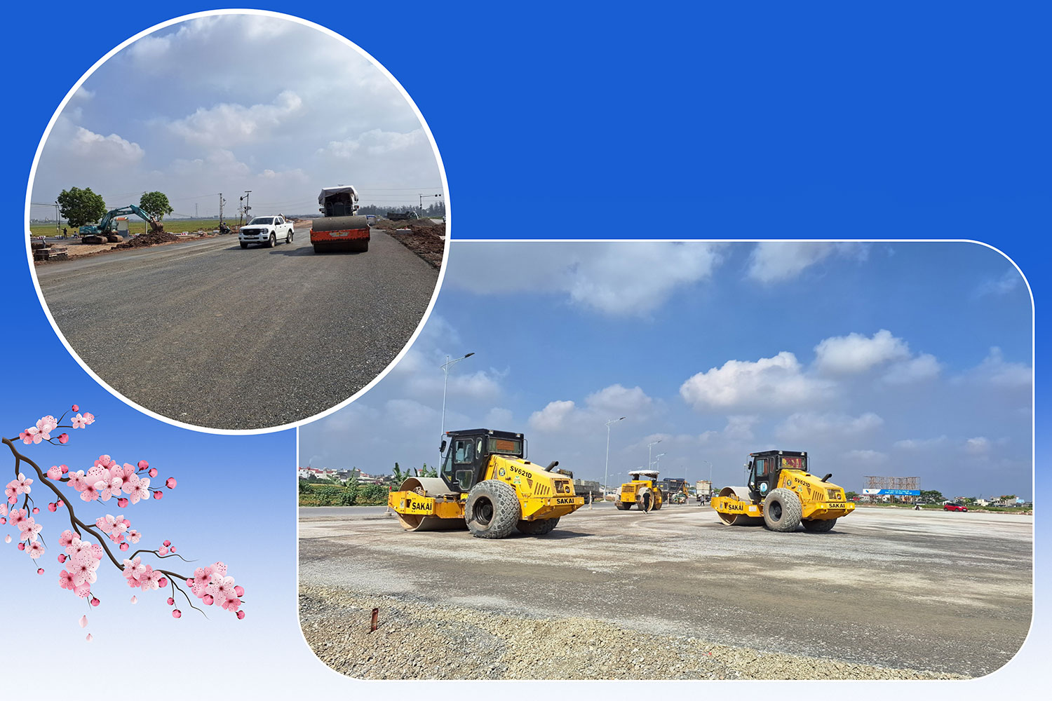 Thi công các hạng mục tuyến đường bộ mới Nam Định-Lạc Quần-Đường bộ ven biển đoạn qua địa bàn huyện Xuân Trường.