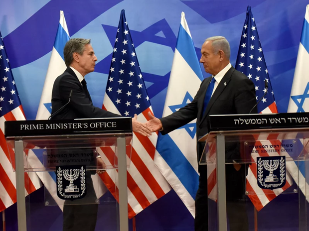 Ngoại trưởng Mỹ Antony Blinken (trái) và Thủ tướng Israel Benjamin Netanyahu. (Nguồn: Getty Images)

