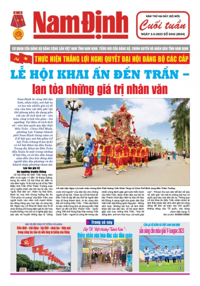 Báo Nam Định cuối tuần số 5443 (Thứ 6, ngày 3-2-2023)