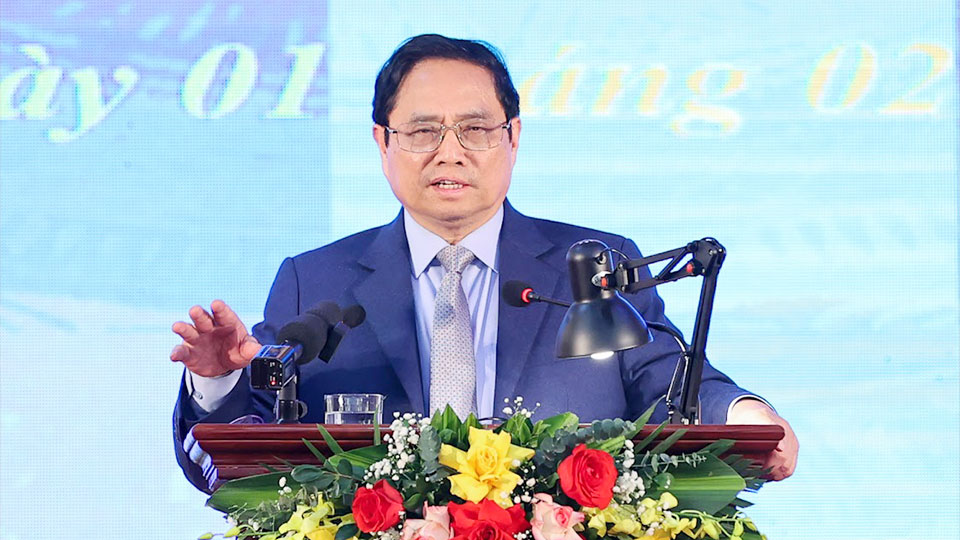 Thủ tướng Chính phủ Phạm Minh Chính phát biểu khai mạc hội nghị.
Ảnh: VGP/Nhật Bắc