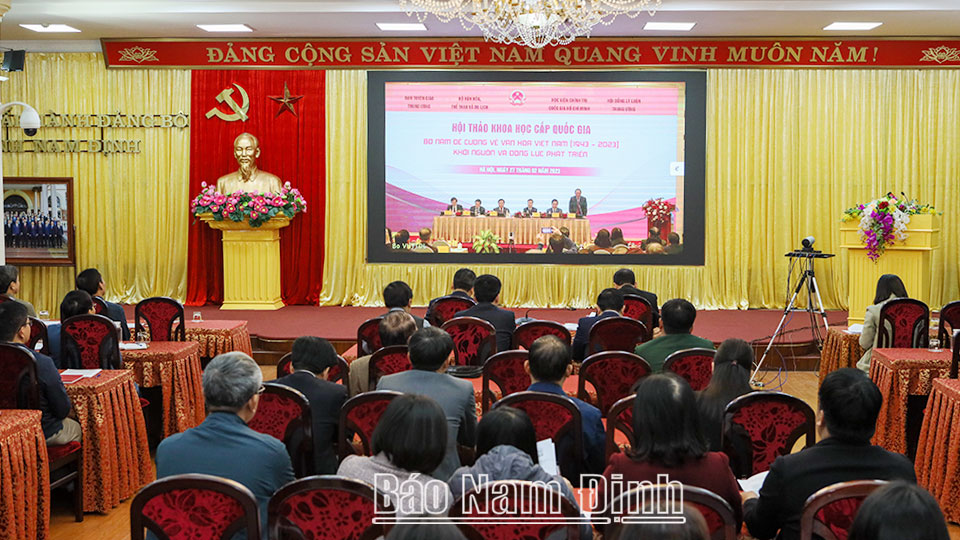 Quang cảnh hội thảo tại điểm cầu tỉnh Nam Định.