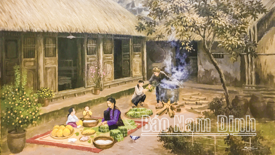 Tác phẩm Ngày giáp Tết của họa sĩ Trần Nguyên.