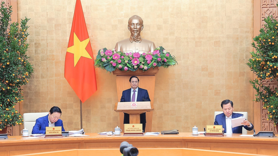 Thủ tướng Phạm Minh Chính chủ trì phiên họp.
Ảnh: Dương Giang/TTXVN