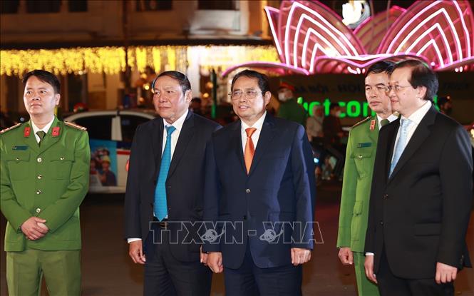Thủ tướng Phạm Minh Chính đến dự Kỷ niệm 80 năm Đề cương về Văn hóa Việt Nam. Ảnh: Dương Giang/TTXVN