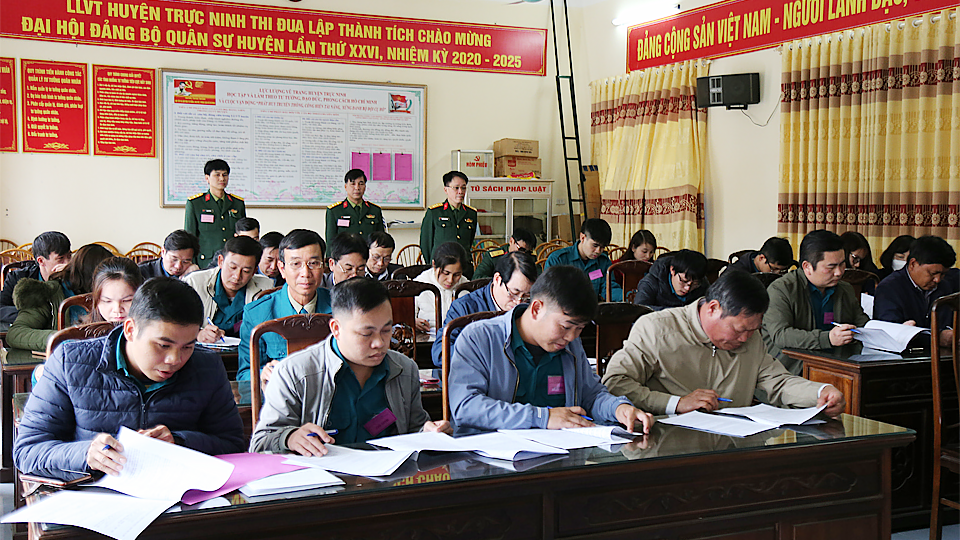 Hội thi cán bộ giảng dạy chính trị trong lực lượng vũ trang huyện Trực Ninh năm 2023
