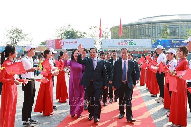 Thủ tướng Phạm Minh Chính đến dự lễ khai mạc Ngày hội Khởi nghiệp quốc gia của học sinh, sinh viên lần thứ V.
