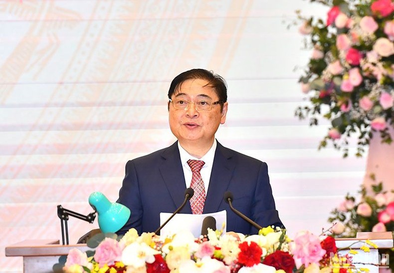 GS, TSKH Phan Xuân Dũng, Chủ tịch Liên hiệp các hội Khoa học và Kỹ thuật Việt Nam phát biểu tại Lễ kỷ niệm. 