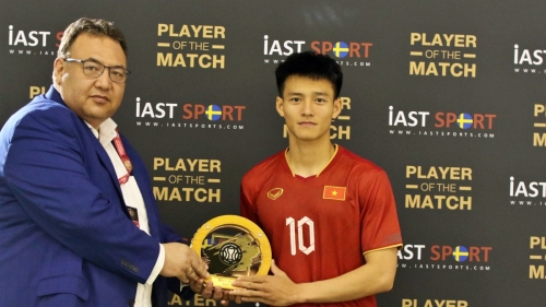 Tiền đạo của U23 Việt Nam được vinh danh