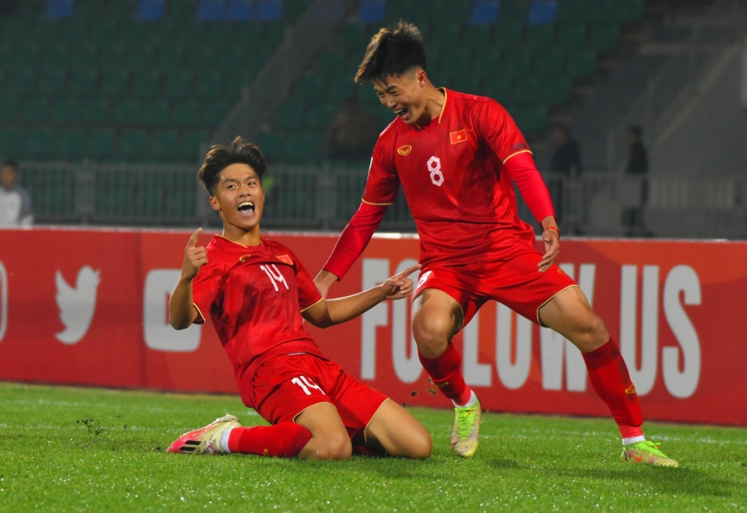 U20 Việt Nam đang đứng trước cơ hội tạo nên thành tích toàn thắng ở vòng bảng U20 châu Á 2023. (Ảnh: AFC)