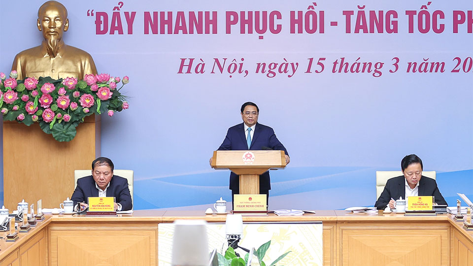 Thủ tướng Phạm Minh Chính phát biểu khai mạc Hội nghị.
Ảnh: VGP/Nhật Bắc