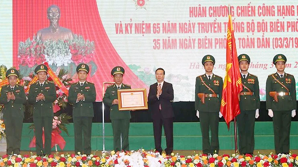 Chủ tịch nước Võ Văn Thưởng dự kỷ niệm 65 năm Ngày truyền thống Bộ đội Biên phòng