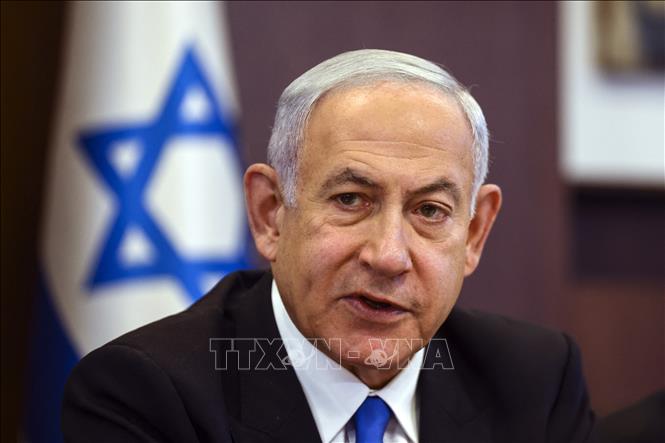 Thủ tướng Israel Benjamin Netanyahu chủ trì một cuộc họp ở Jerusalem. Ảnh: AFP/TTXVN
