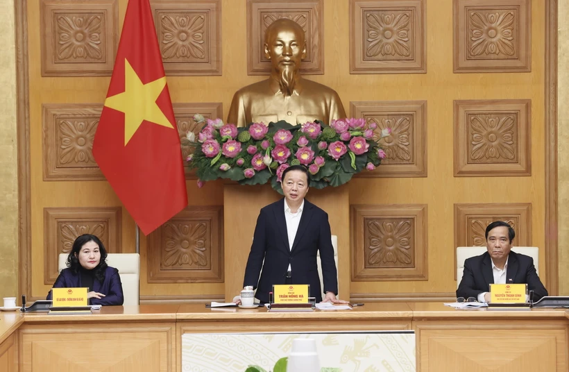 Phó Thủ tướng Trần Hồng Hà phát biểu chỉ đạo. (Ảnh: Văn Điệp/TTXVN)
