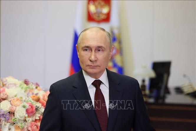 Tổng thống Nga Vladimir Putin phát biểu tại Moskva. Ảnh (tư liệu): AFP/TTXVN
